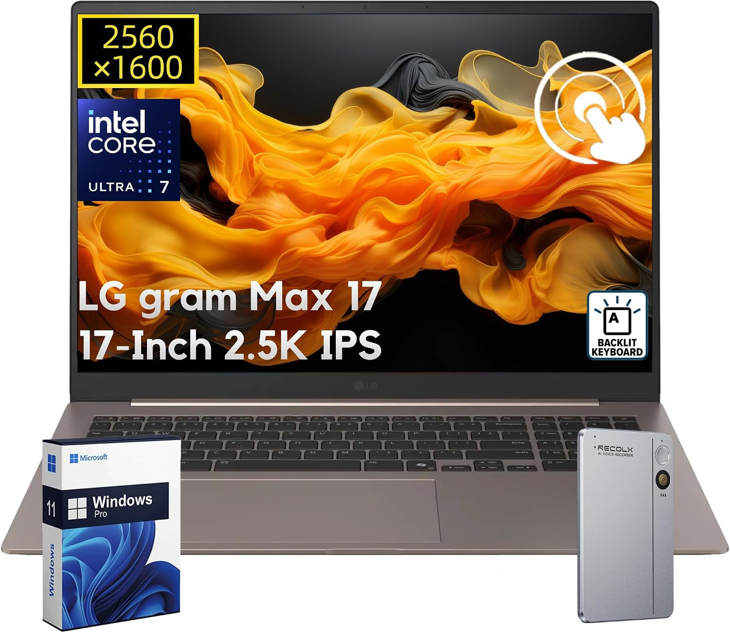 LG Gram Max 17 Touchscreen Laptop, Intel Ultra 7 355, 32GB DDR5, 1TB SSD | 2.5K