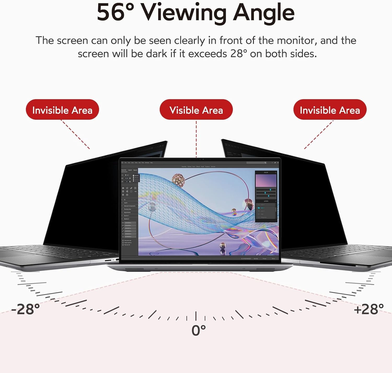 15.6 Laptop Privacy Screen for 16:9 Ratio Computer Monitor, Removable, Anti Glar