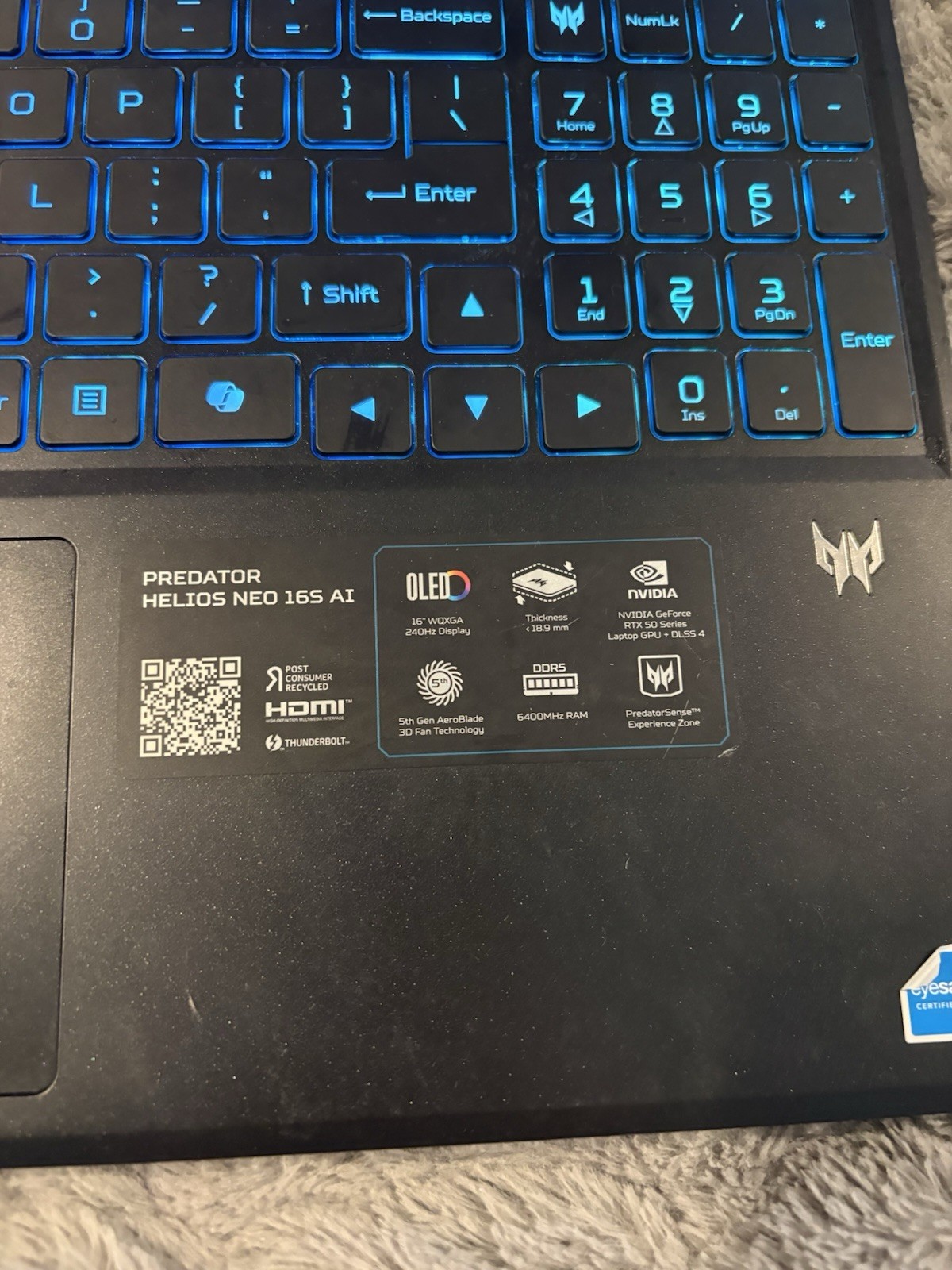 Acer Predator Helios Neo 16S AI 16″ OLED Core Ultra 9 RTX 5070 16GB 1TB