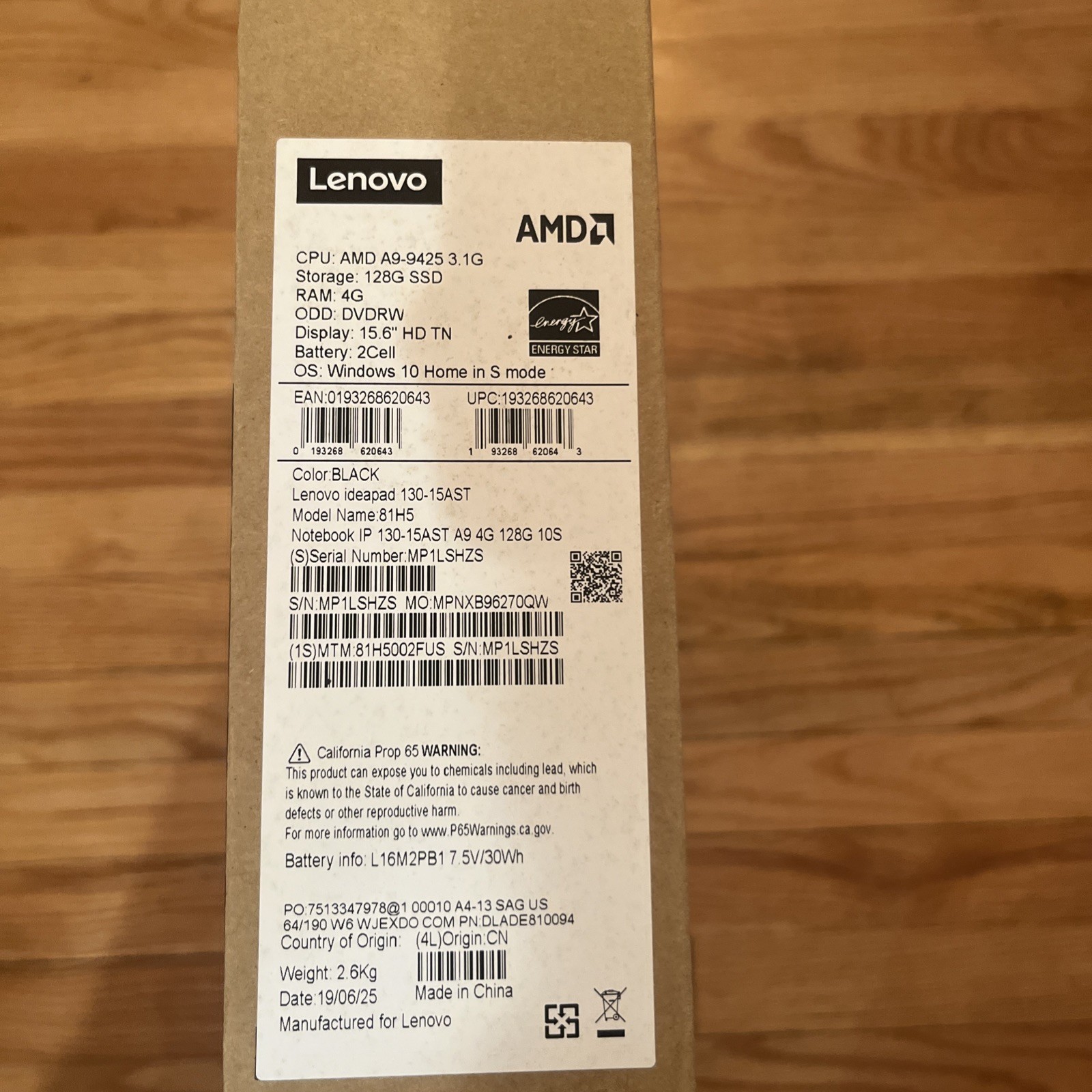 Lenovo IdeaPad 130-15AST 15.6 inch (128GB,AMD A9,3.1GHz,4GB) Laptop – Black -…