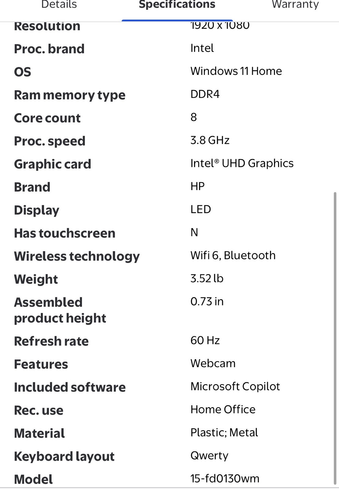 HP 15.6″ FHD TouchScreen Laptop 8-Core Intel Core i3-N305 8GB DDR4 RAM 256GB SSD