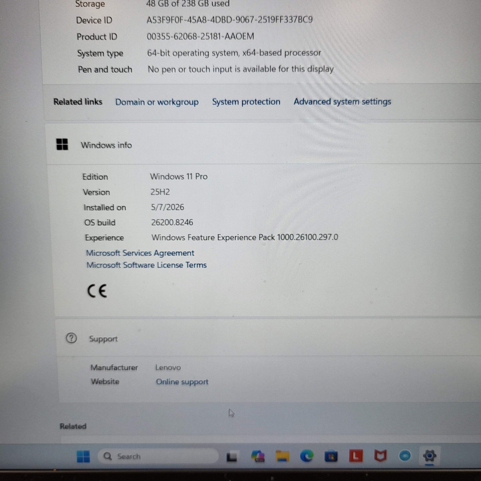 Lenovo ThinkPad E16 Gen 2 21M5000HUS 16″ Ryzen 5 7535U 2.9GHz 8GB RAM 256GB SSD