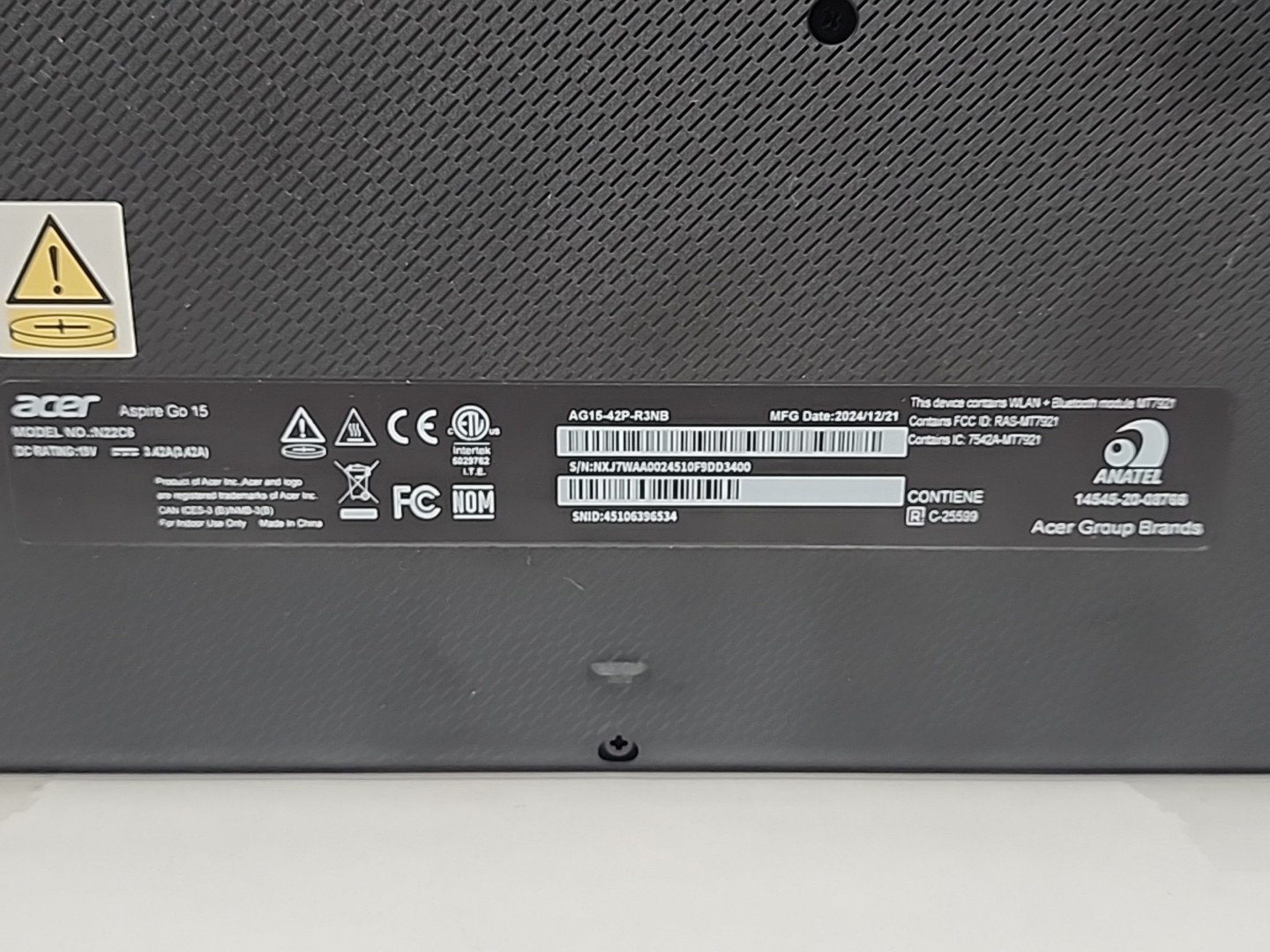 Acer Aspire Go 15 Ryzen 7 5825u 512gb SSD Windows 11 – 16gb RAM – NO CHARGER