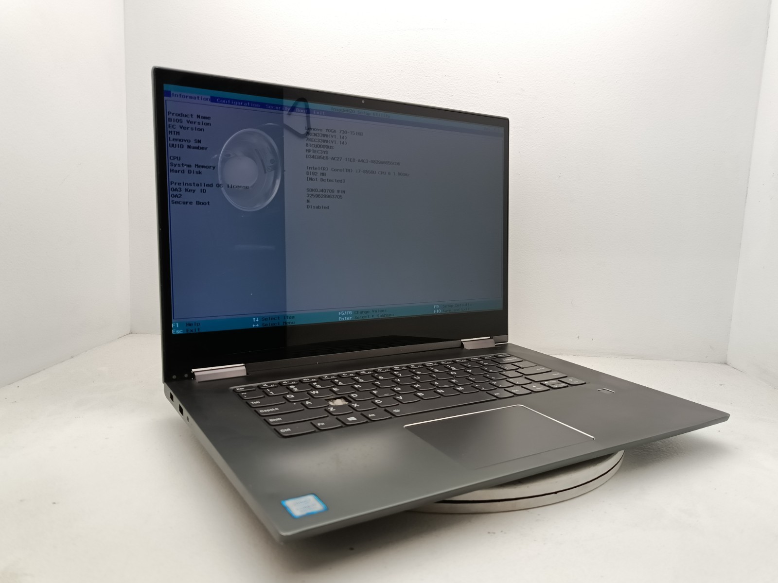 Lenovo Yoga 730-15IKB Laptop Intel i7 8550U 15.6″ Touch 8GB NO HD Parts #91