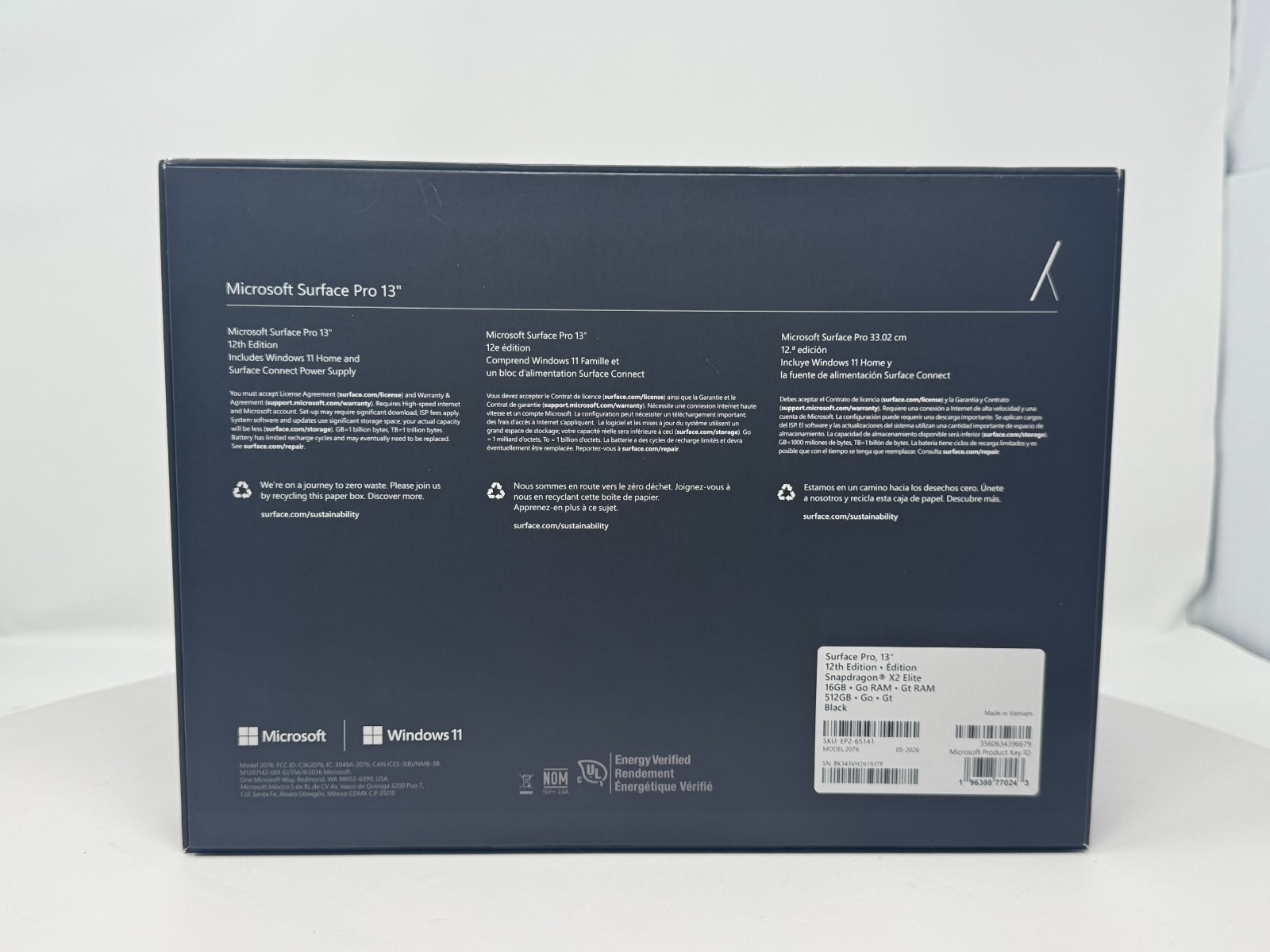 NEW SEALED Microsoft Surface Pro 13 12th Edition Snapdragon X2 Elite 16GB 512GB