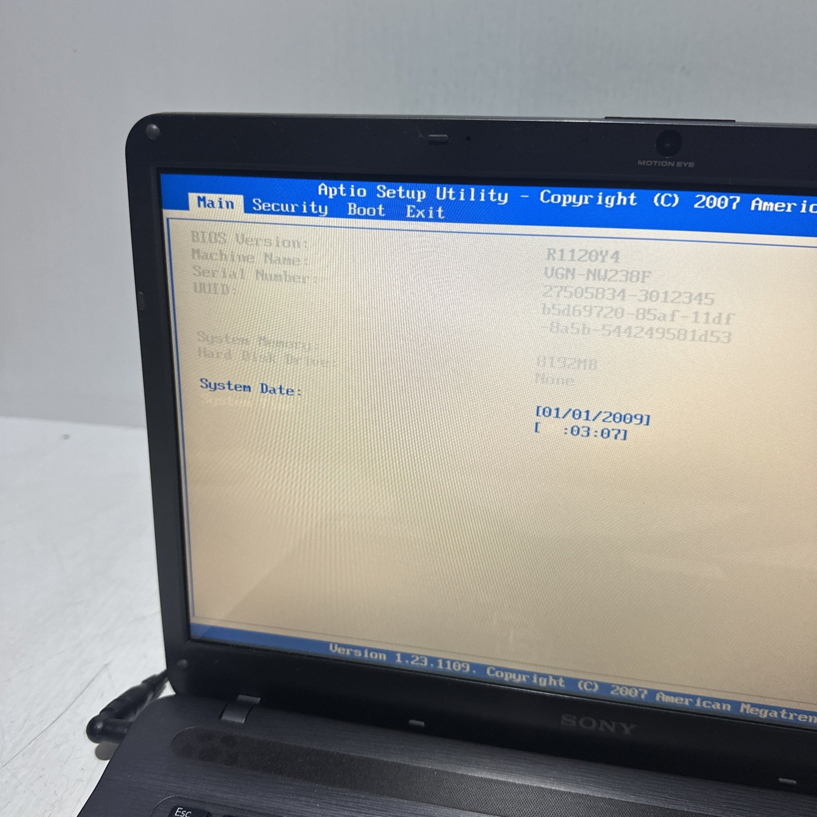Sony Vaio VGN-NW238F Intel Pentium 8gb Ram No Drives Boots Bios