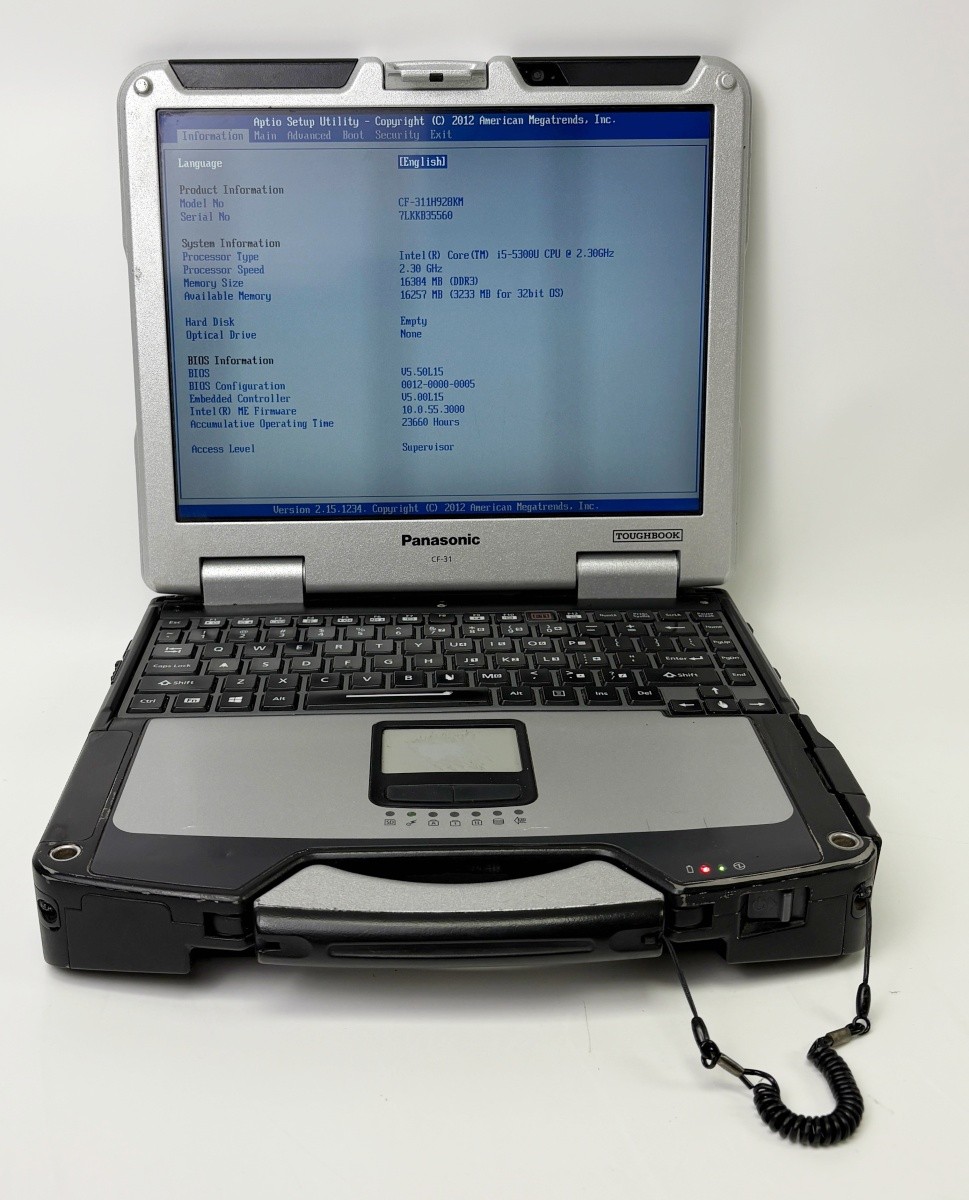 Panasonic Toughbook CF-31 Mk5 Laptop 13.1″ Touchscreen 16GB Memory No HDD