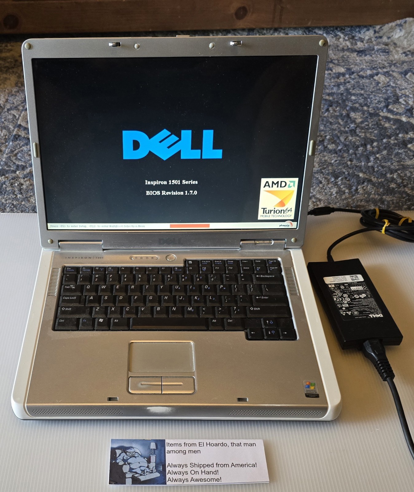 Dell Inspiron 1501 15.4″ AMD Turion 64 2.0GHz 2GB RAM 80GB HDD Radeon XP Works!
