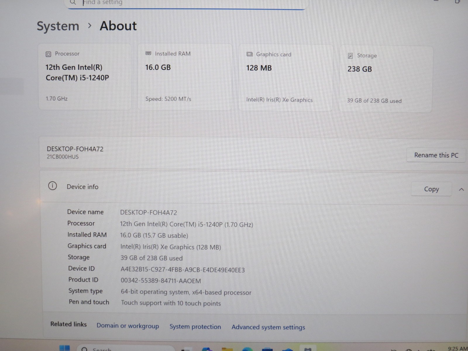 Lenovo ThinkPad X1 Carbon G10 i5-1240P 16GB DDR5 256GB m2 14″ Touch Win11 Pro