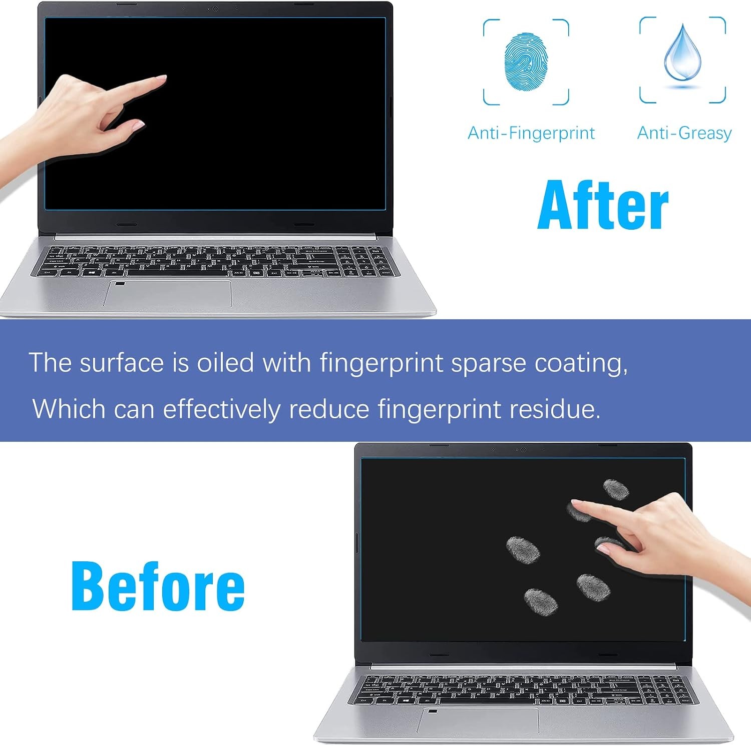 Screen Protector for 15.6″ HP Laptops – 2 Pack Anti Blue Light Matte Protection