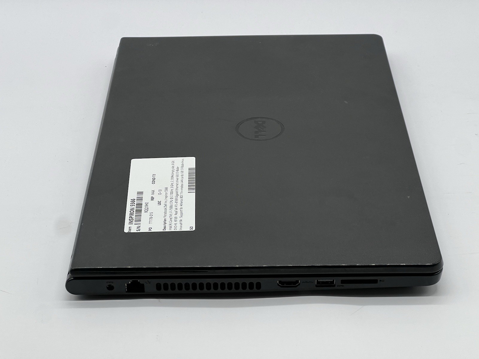 Dell Inspiron 5566, i7-7500U CPU, @ 2.70GHz, 8GB RAM-No HDD/OS/Adapter