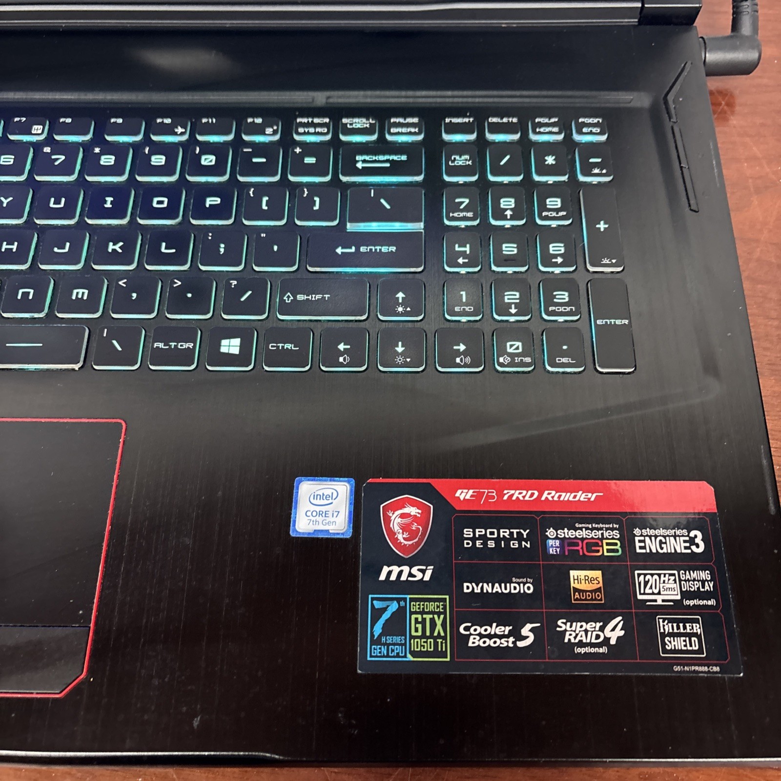 MSI GE73 7RD Raider Gaming Laptop 17.3″ Intel Core i7 7th Gen. ***Parts