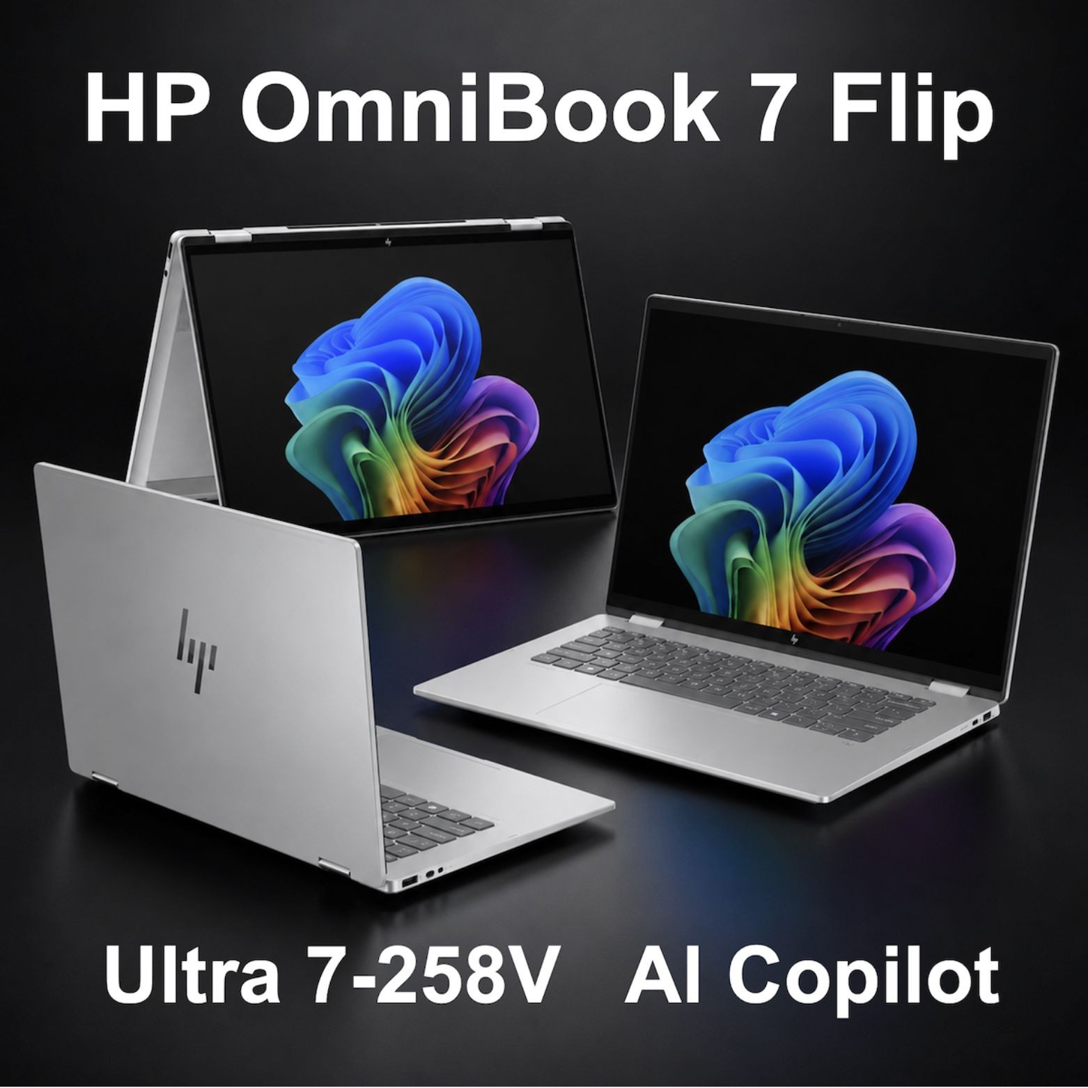 HP OmniBook 7 Flip 16″ WUXGA Touch Intel Ultra 7 258V 32GB 512GB SSD W11H Laptop