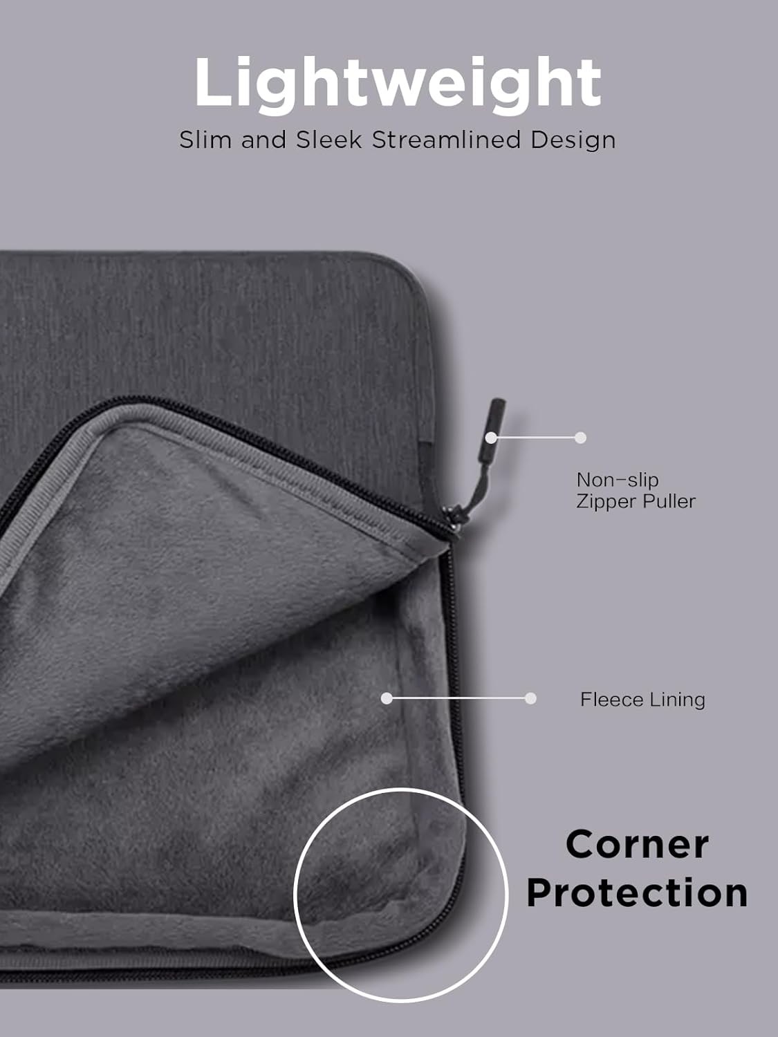 Sleeve for 15.6 Inch Laptop/Notebook/Tablet Water Resistant – Charcoal Grey