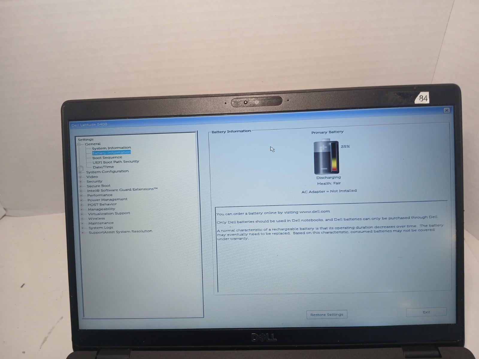 Dell Latitude 5400 i5-8365U 4GB RAM No SSD/HDD/OS! BAD LCD #97
