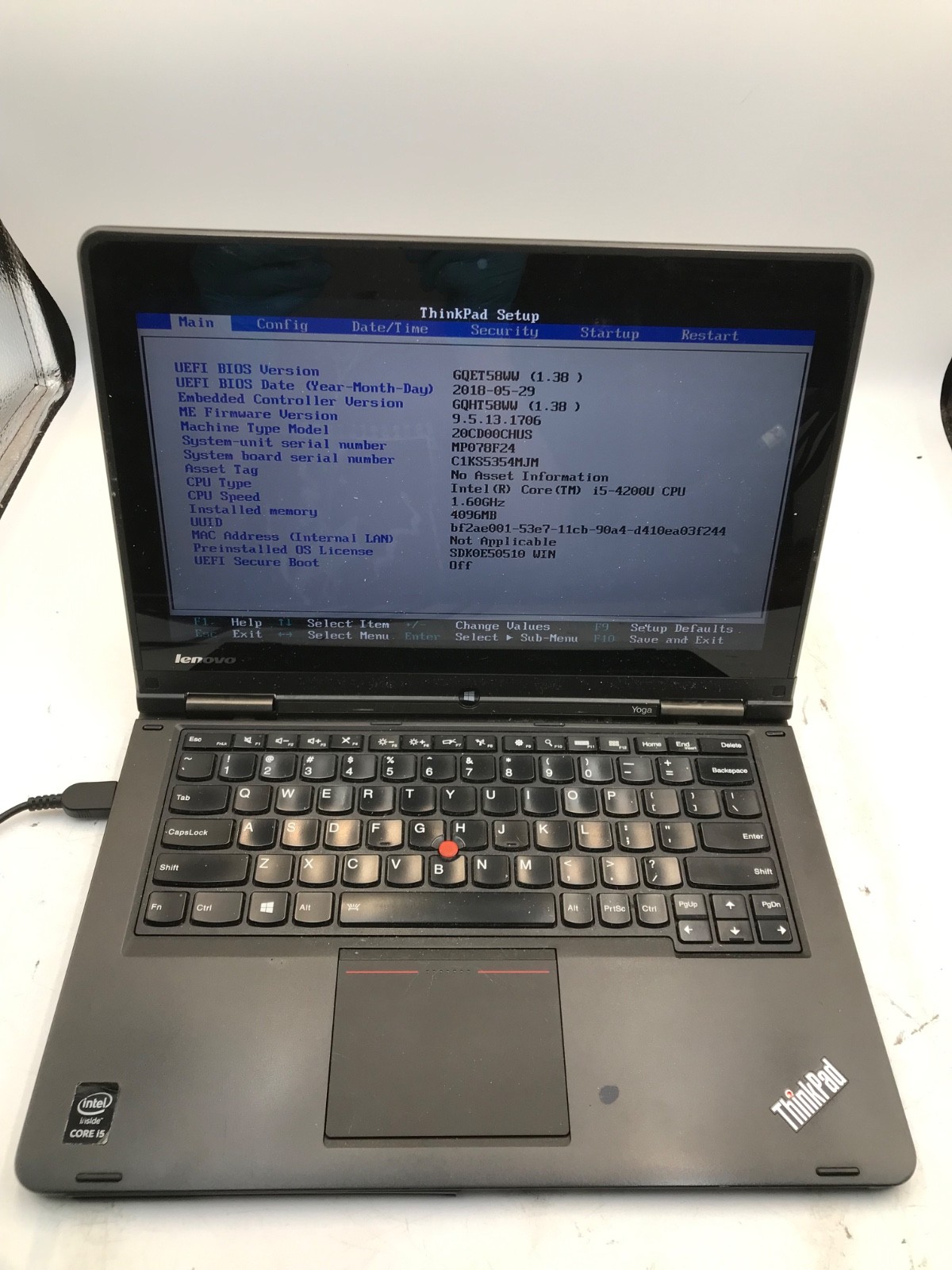 Lenovo ThinkPad Yoga Intel Core i5-4200M 1.60 GHz 12.5″ 4GB RAM -CHIPPED-MZ