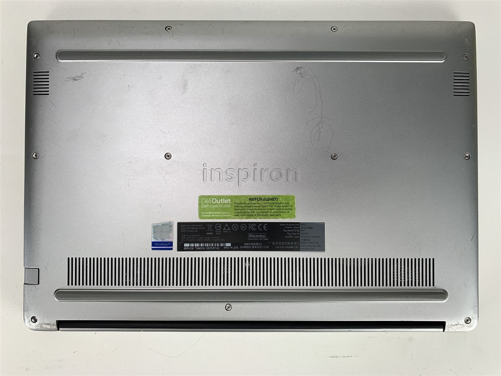 Dell Inspiron 15 7560 15.6in i7-7500 2.70GHz 8GB RAM 256GB SSD