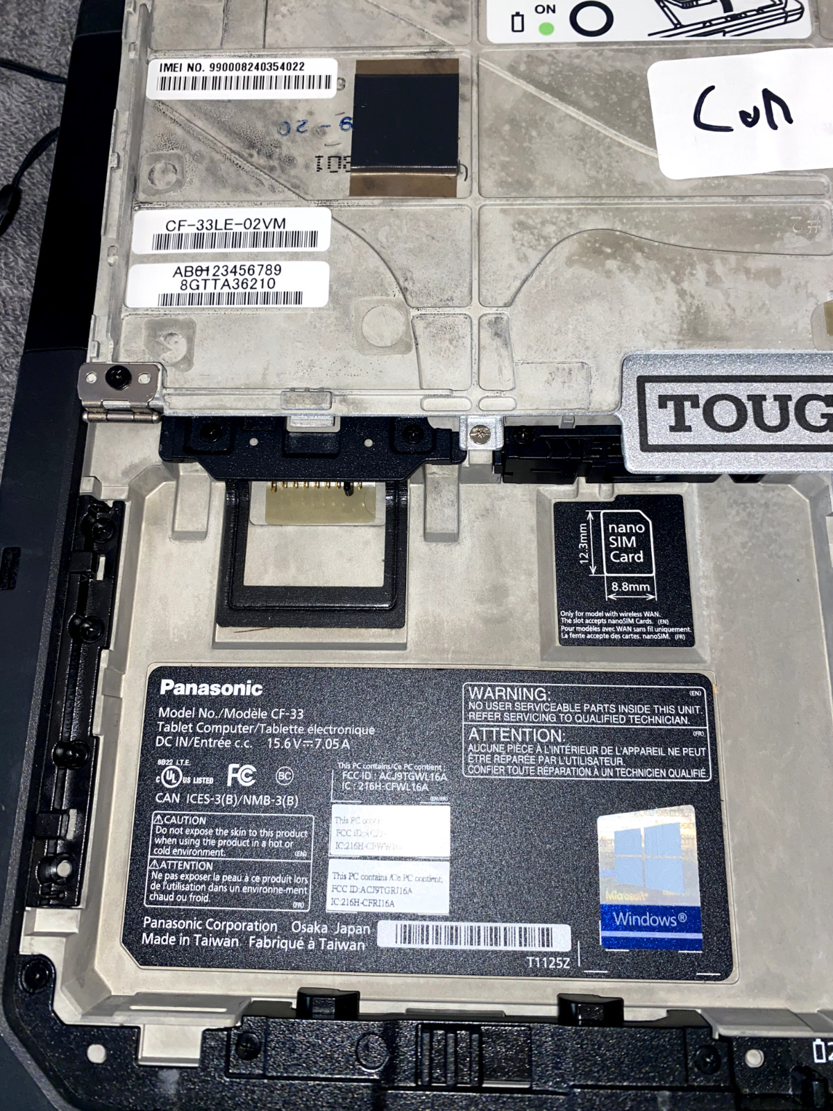 Panasonic ToughBook CF-33 MK1 i5-7300U 2.6GHz 8GB, 512 GB SSD,4G LTE, 2210 hours
