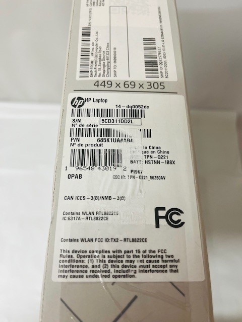 HP 14″ Windows 11 Laptop in White 14-dq0052dx, 8GB RAM, 64GB eMMC- NEW IN BOX