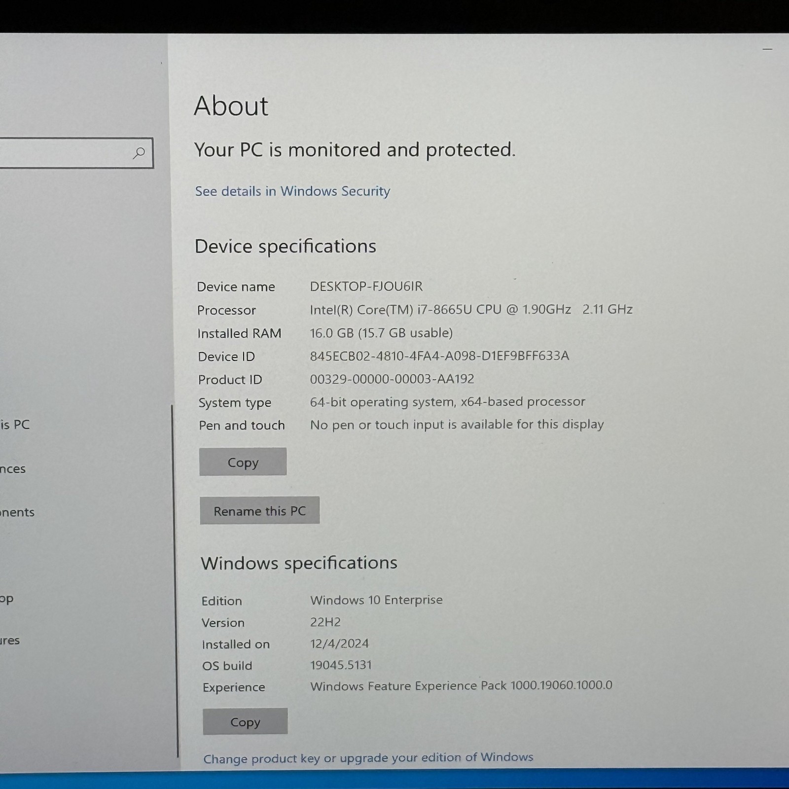 Lenovo ThinkPad P53s, i7-8665U, 16GB RAM, 256GB with 65W A/C Adapter, No OS