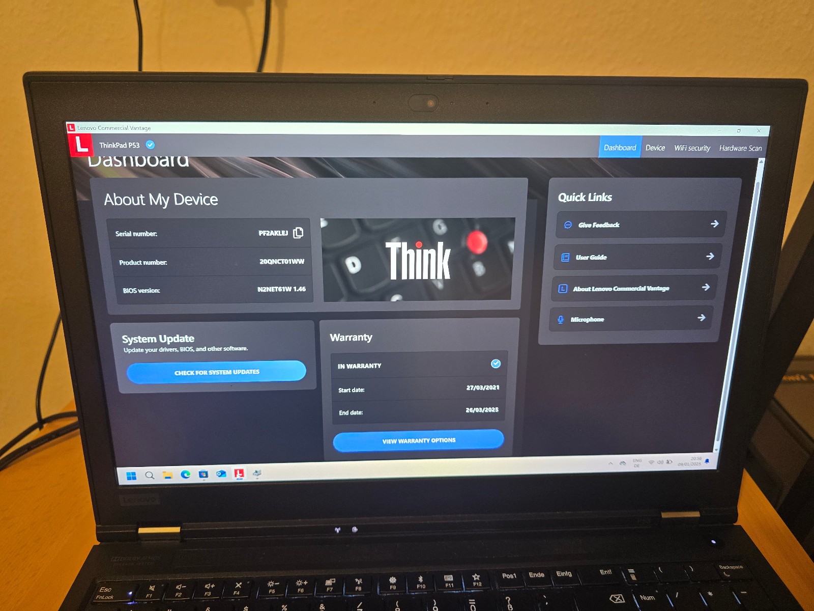 Lenovo ThinkPad P53 Core i7-9850H 80GB 2TB 15.6′′ 4K UHD Quadro RTX 3000 W11P