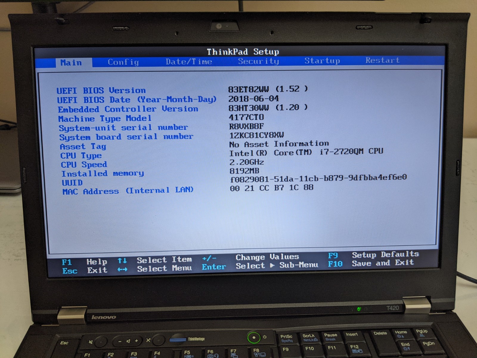 Lenovo ThinkPad T420 Quad Core i7 2720QM 8GB 250GB SSD Win 10 Pro – Grade A