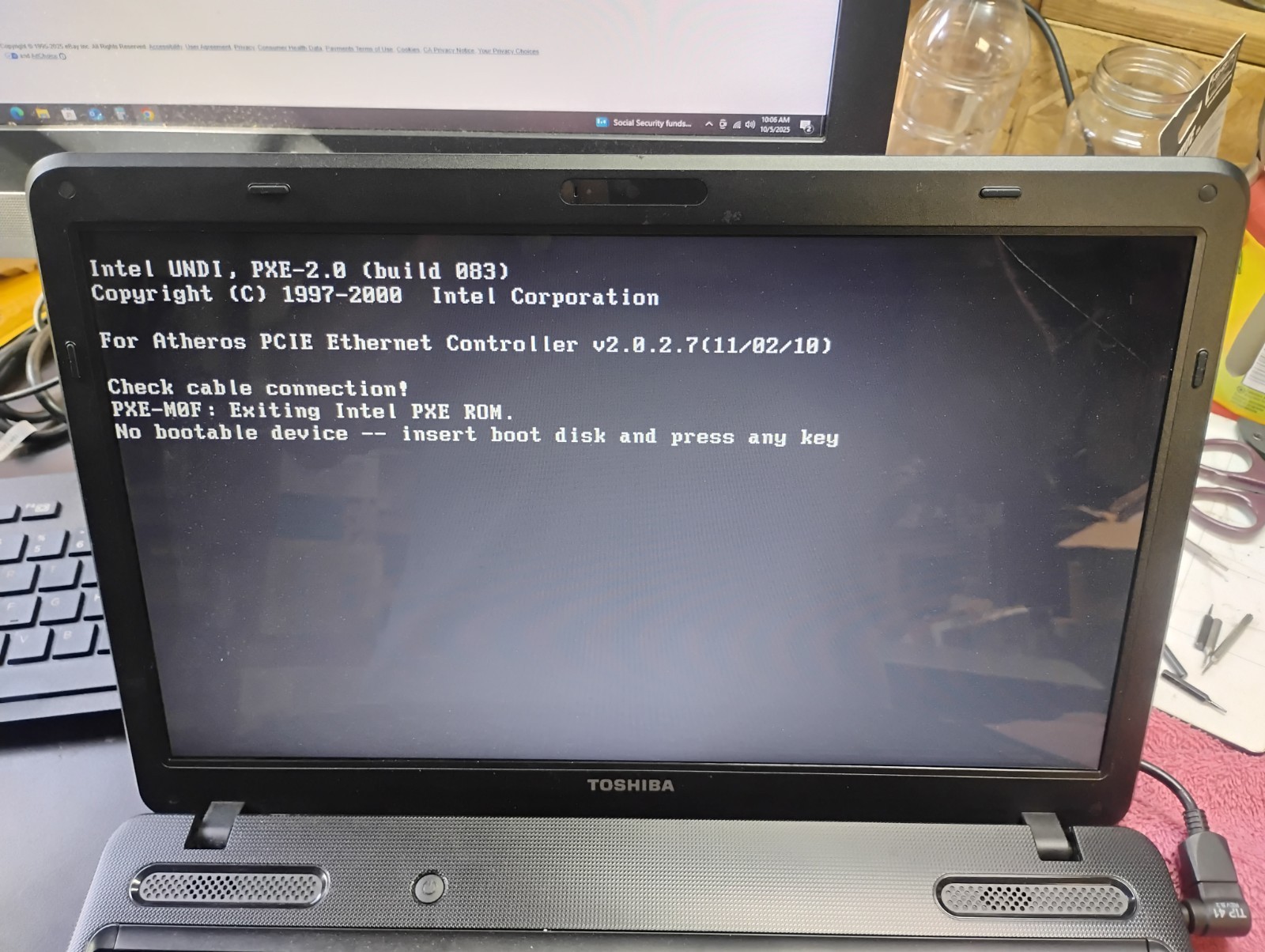 Toshiba Satellite C6550-S5138 non-working, for parts – used