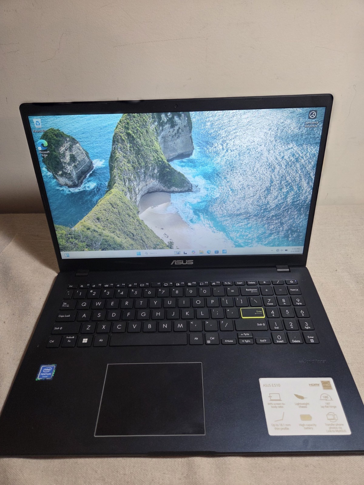 2023 ASUS Vivobook Go 15 (E510 / L510) – Windows 11 – 128GB – Incl. 65W Charger