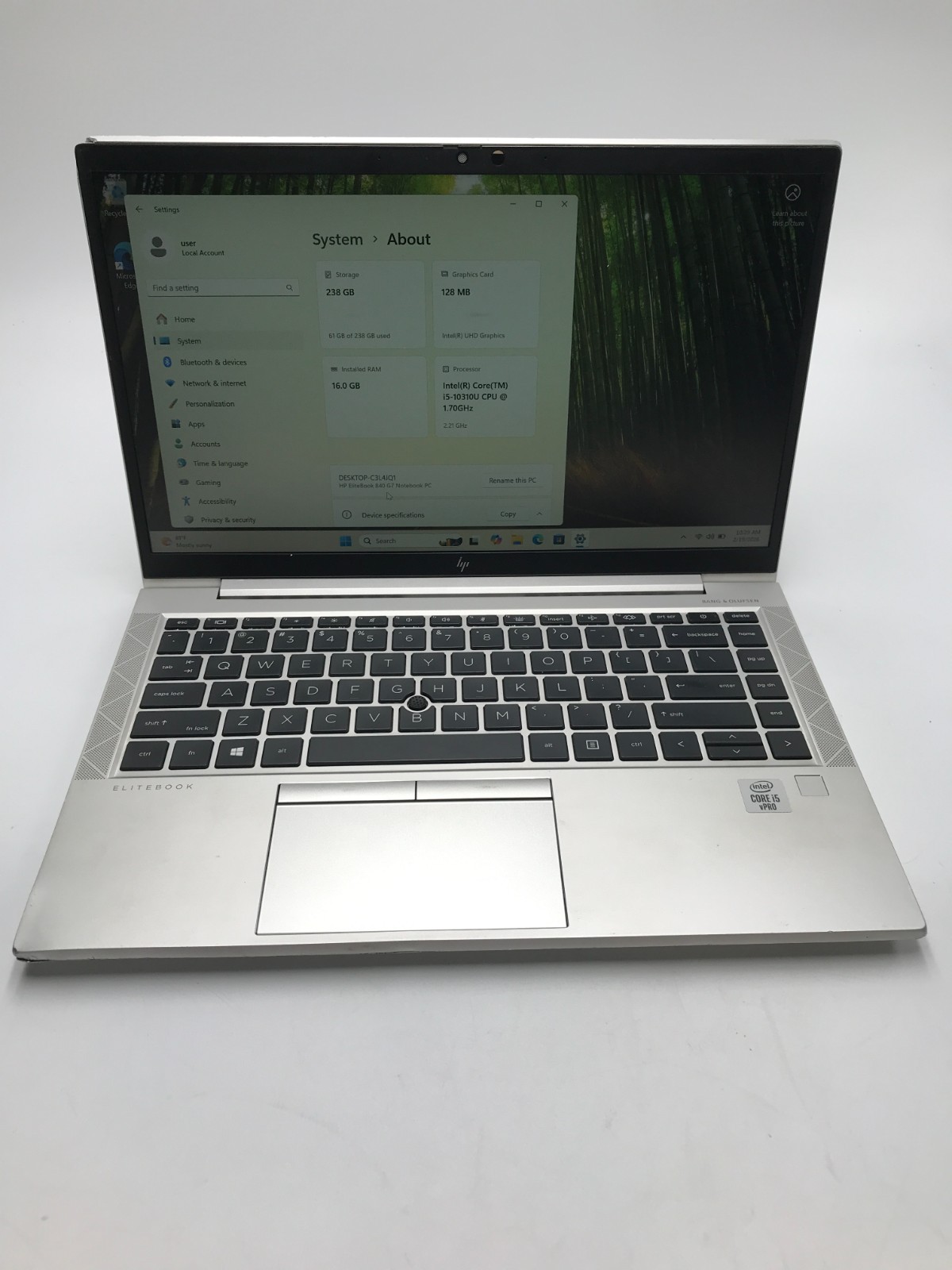 HP Elitebook 840 G7 Laptop Intel i5-1145G7 16GB RAM 256GB SSD Win 11(L-10)