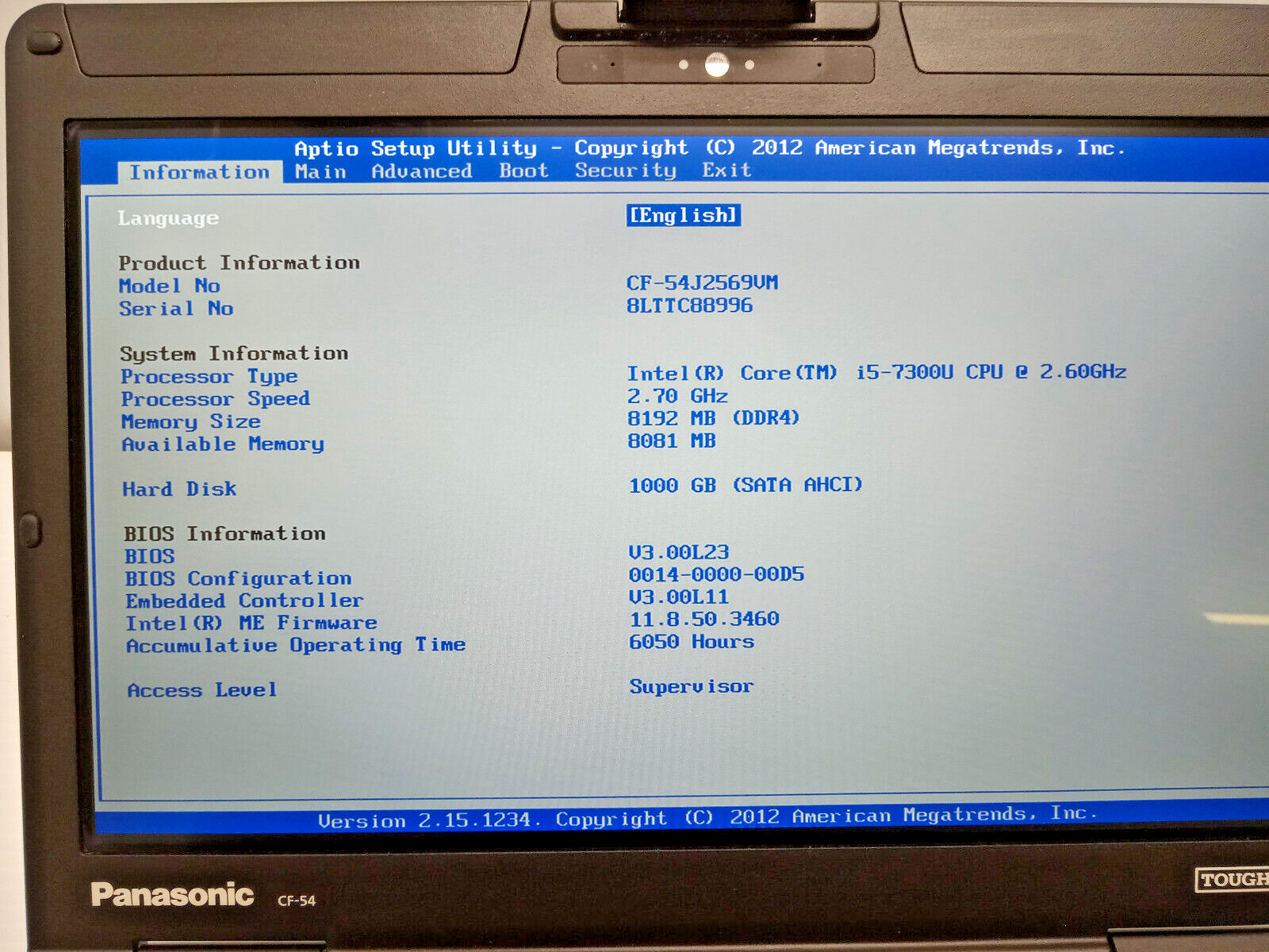 PANASONIC TOUGHBOOK TOUCH CF-54 MK3 i5-7300 GPS NEW 1TB SSD, WEBCAM 4G LTE, DVD