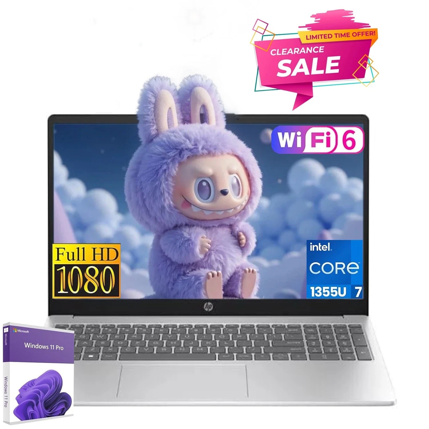 HP 250 G10 15.6″Laptop computer 5.0GHz 10-core-i7-1355U，64GB RAM 2TB Win11Pro，