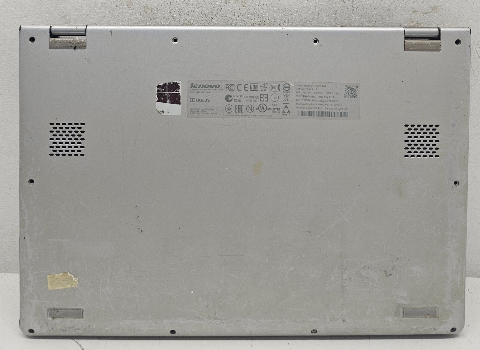 Lenovo Yoga 2 11 Laptop Intel Core i3-4012Y NO RAM/HD/OS/POWER (FL)