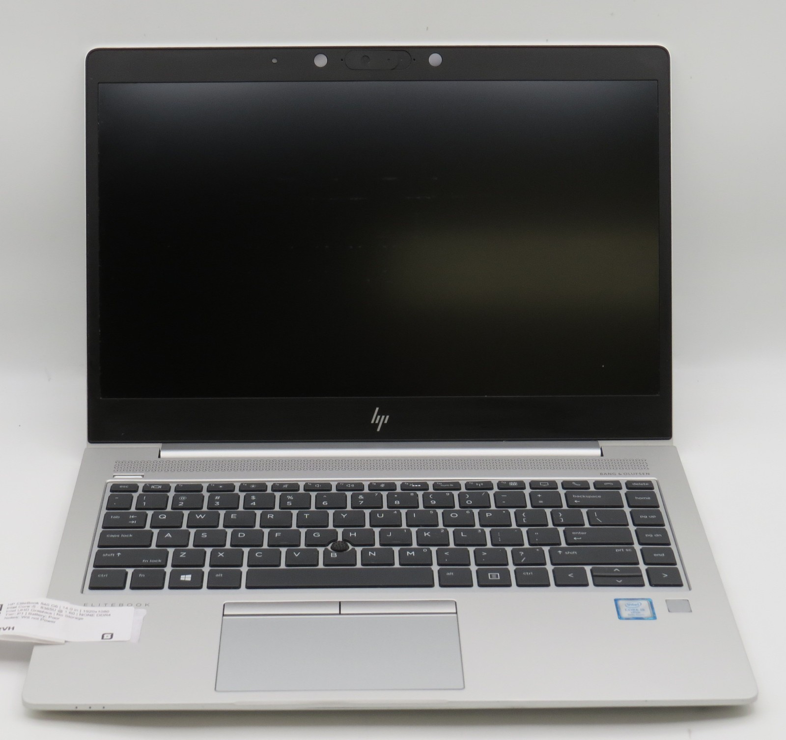 HP EliteBook 850 G6 | i5-8365U @ 1.6GHz | 15.6″ | No RAM/HD/OS/AC *PARTS*