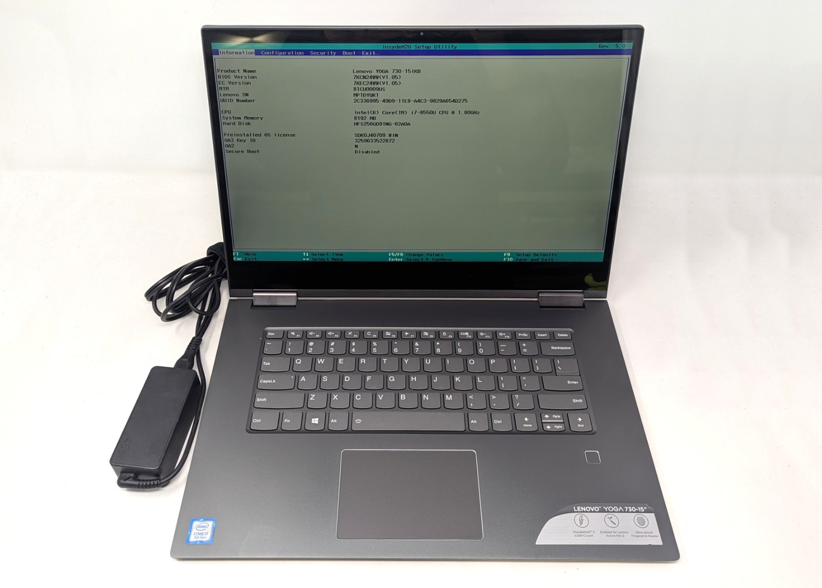 Lenovo YOGA 730-15IKB – Intel Core i7-8550U 1.8 GHz 8GB DDR4 RAM 256GB SSD No OS
