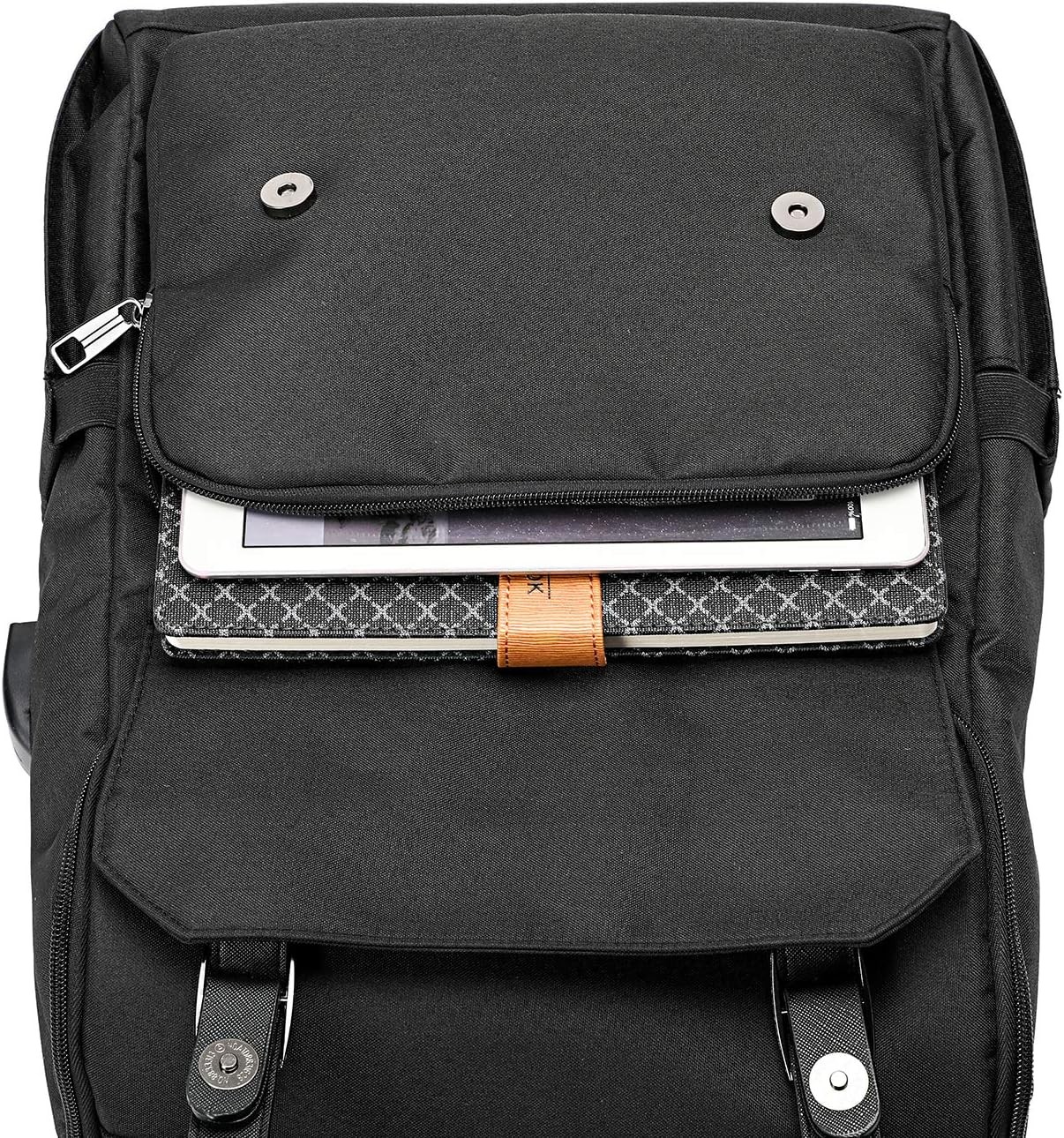 Vintage Backpack Travel Laptop Backpack Fits 15.6 Inch Laptop Black with USB Cha