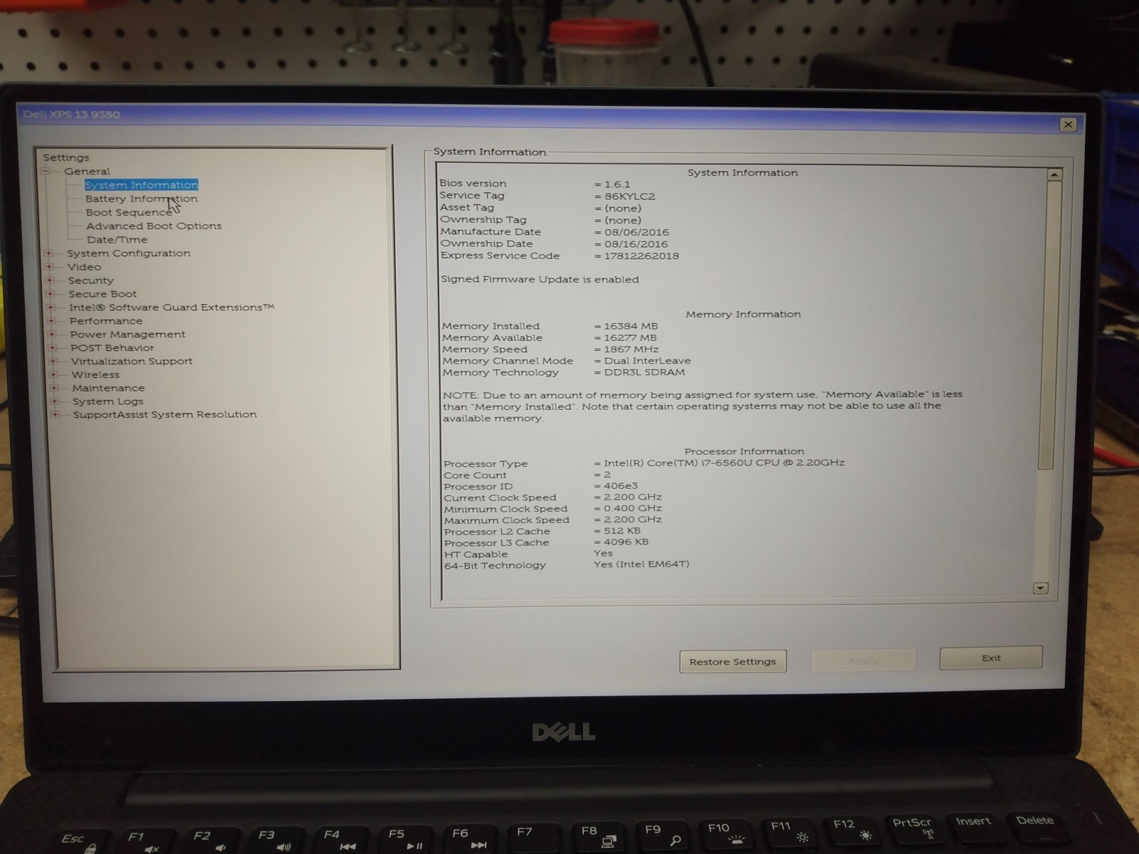 Dell XPS 13 9350 QHD 13.3″ 16 GB I7-6560U 256 GB/NO OS