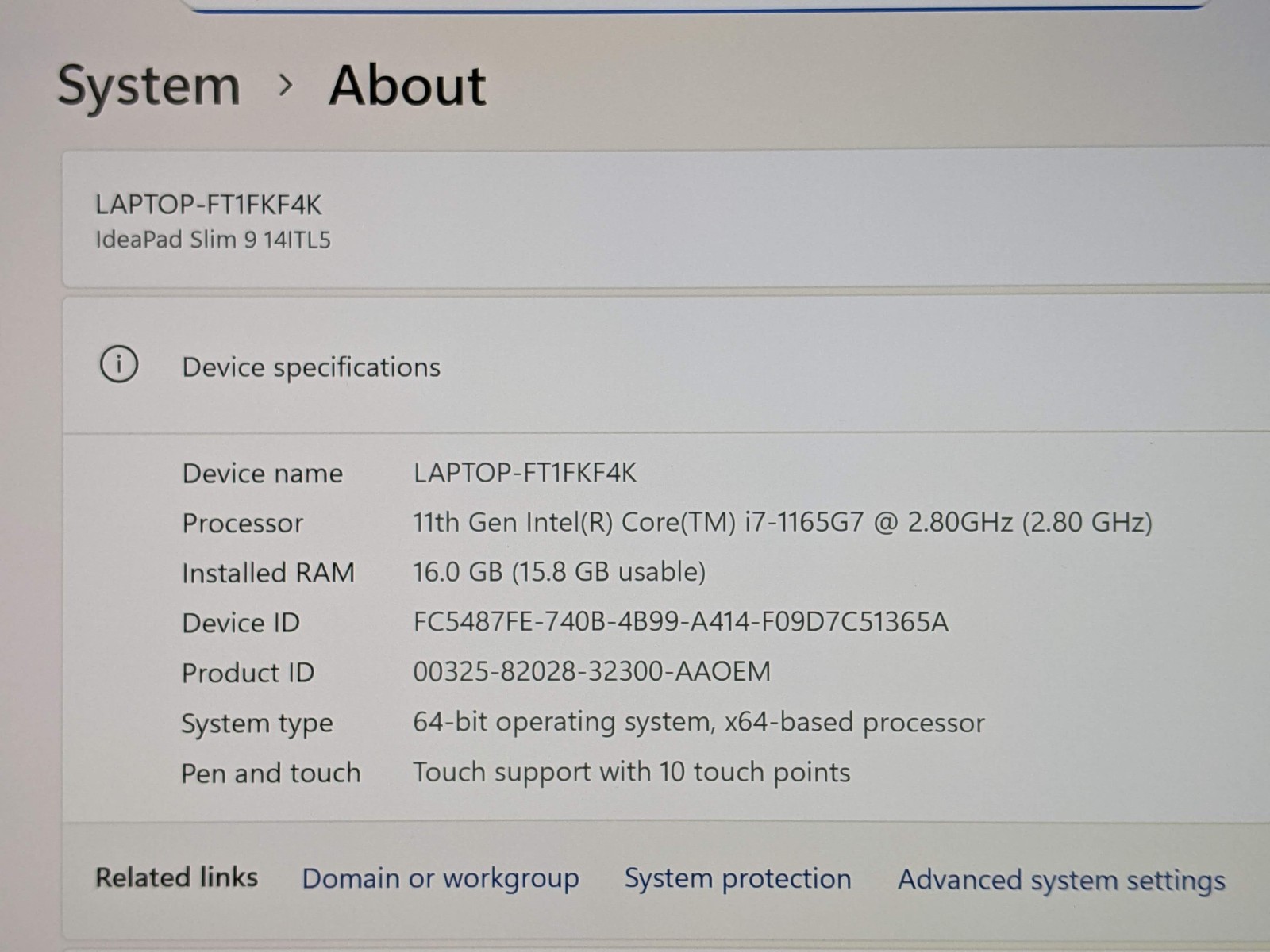 Lenovo IdeaPad Slim 9 14ITL5 14″UHD TOUCH i7-1165G7 2.8GHz 16GB 1TB SSD W11H +PA