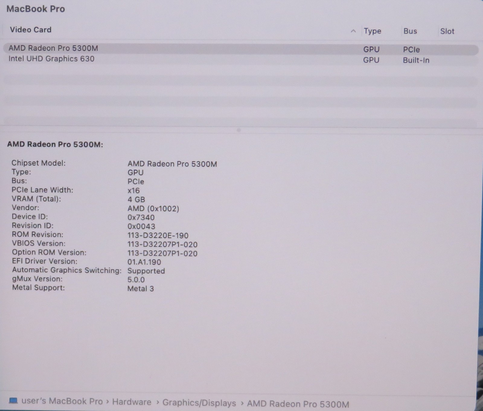 Apple MacBook Pro 2019 16in A2141 i9 9980HK 2.4GHz 16GB RAM 512GB macOS 5300M