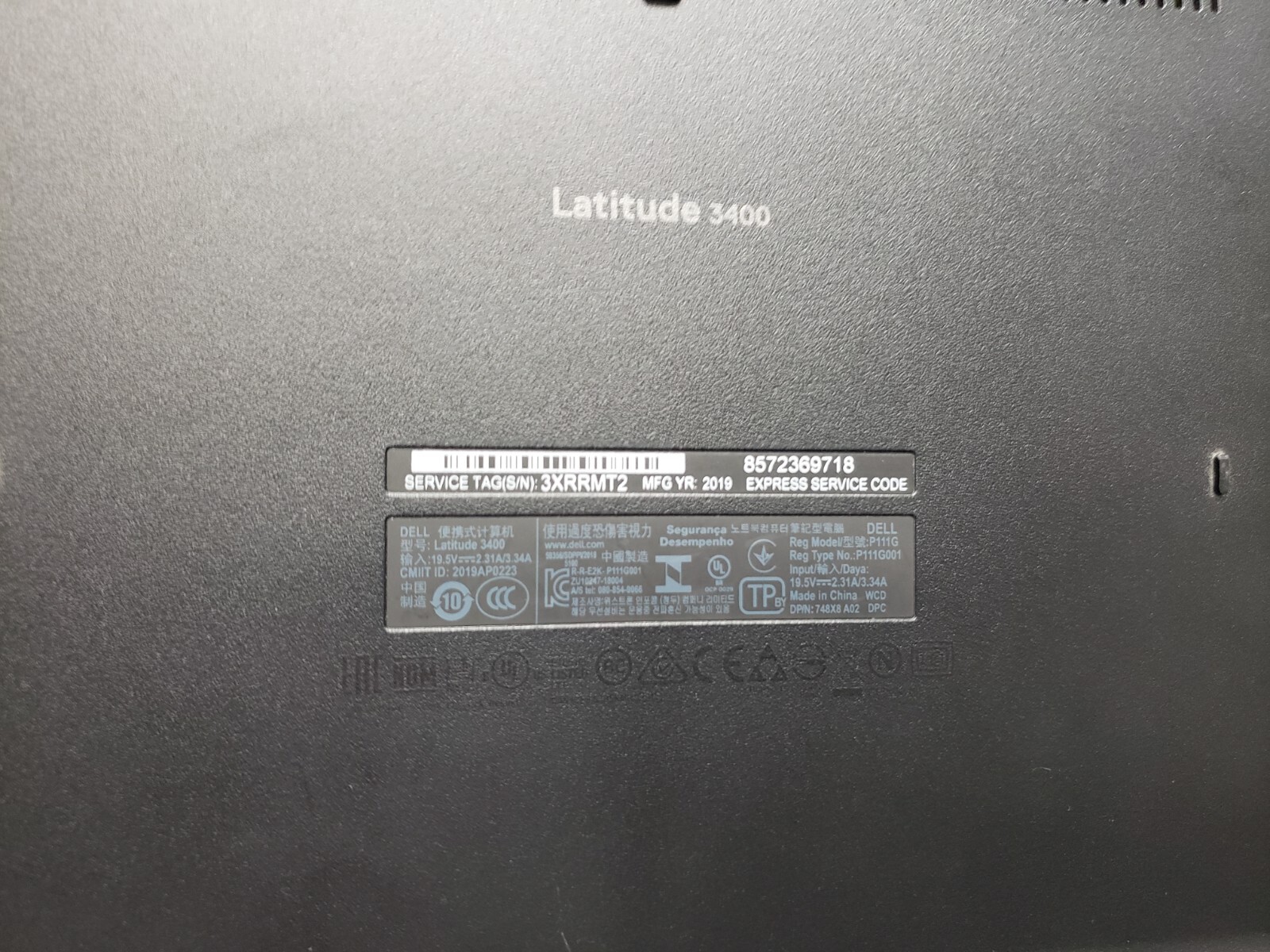 DELL LATITUDE 3400 15″ | i5-8265U@1.6GHz | 4GB RAM *NO HDD/OS/CHRGR*READ DESC*