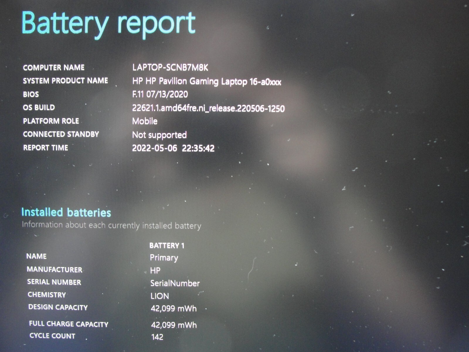 HP Pavilion Gaming 16-A0032DX 16.1” FHD Core i5-10300H 2.5GHz 8GB SSD 512GB
