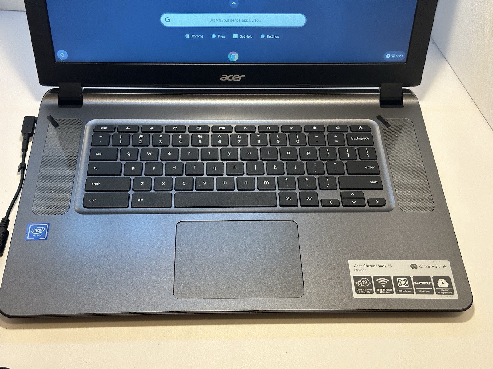 Acer Chromebook 15 CB3-532 – Excellent Condition – Works w/ Charger Only