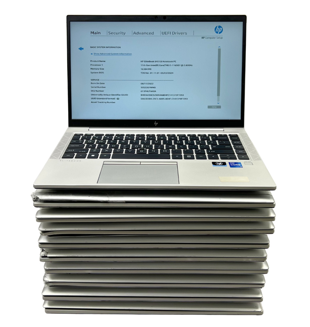 (LOT OF 10) HP EliteBook 840 G8 14″ Touch Intel Core i7-1165G7 16GB RAM NO SSD