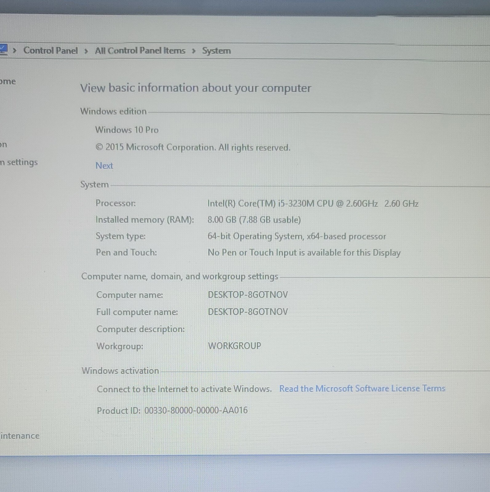 Dell Latitude E6530 • Core i5 2.6GHz • 8GB RAM • 450GB HDD • Win10