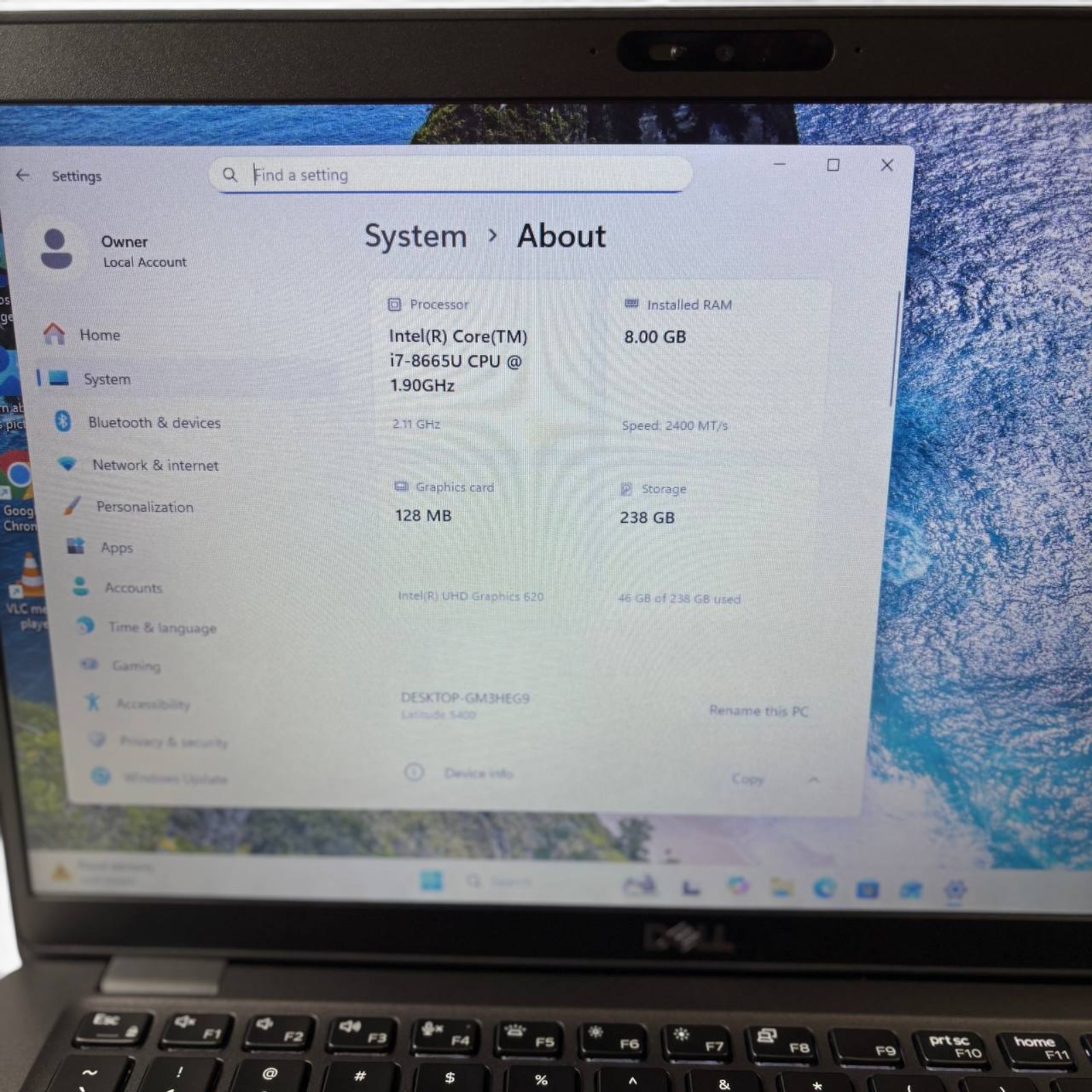 Dell Latitude 5400 Laptop – Intel i7-8665U, 8GB RAM, 256GB SSD – BIOS Locked