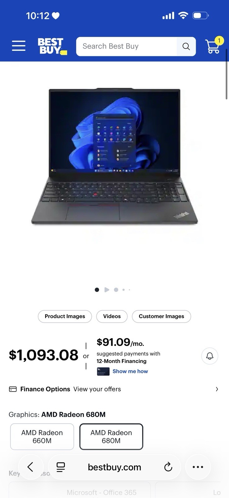 Lenovo – ThinkPad E16 Gen 2 16″ Laptop – AMD Ryzen 7 with 16GB Memory – 512GB S