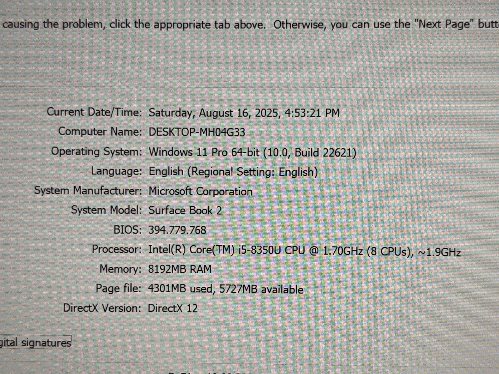 MS Surface Book 2 13.5″3000×2000 TOUCH i5-8350U 1.7GHz 8GB 256GB W11P Great Batt