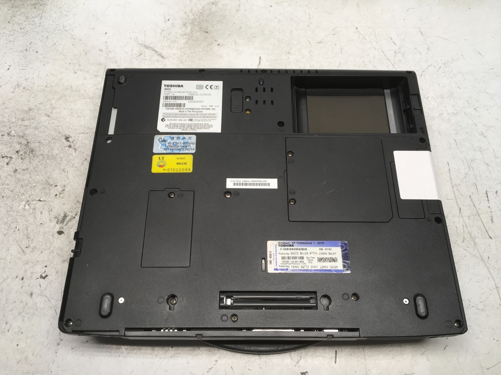 Toshiba Satellite Pro 6000 Intel Pentium III 1.2GHz 512 MB NO HDD