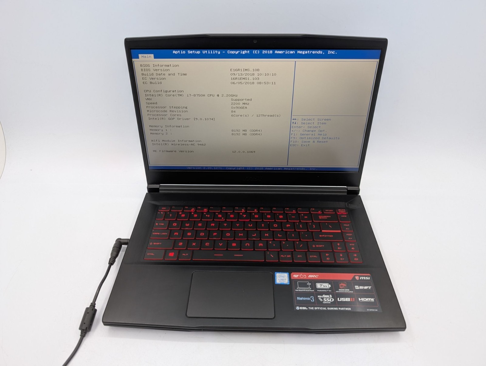 MSI GF63 8RC-252CA 15.6″ Display Intel Core i7-8750H 2.20GHz Processor Laptop