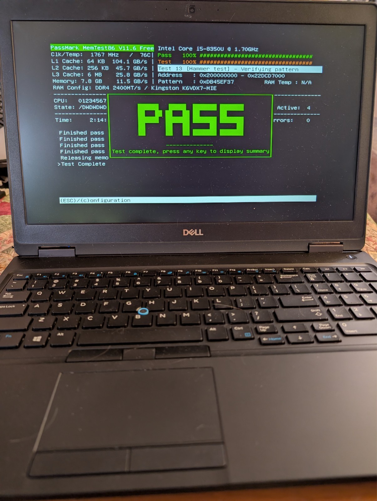 Dell Latitude 5590 Intel i5-8350U 8GB RAM 256 GB NVMe, Wi-Fi 5/BT 4.2 Win 11 Pro