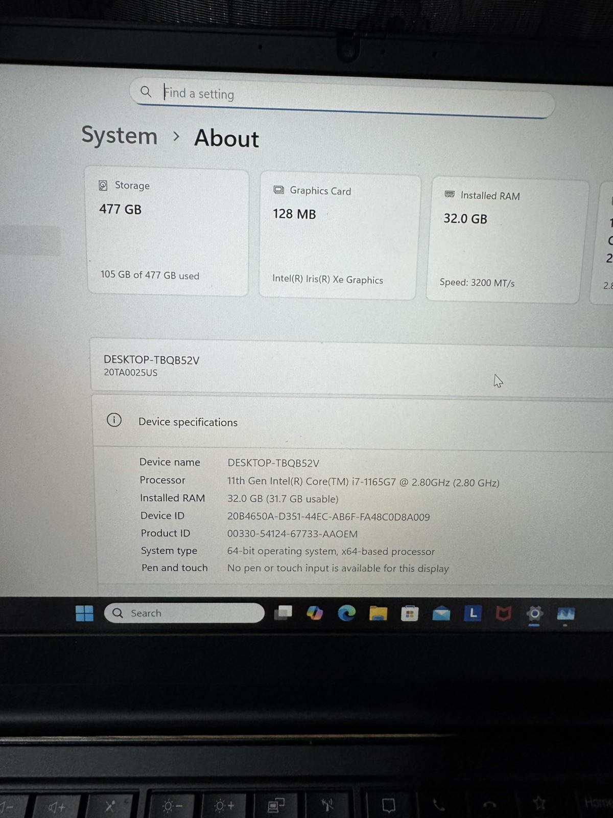 Lenovo ThinkPad T14 Gen 2 14″ i7-1185G7 32GB RAM 512GB SSD Windows 11 Pro